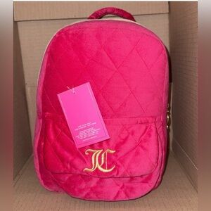 JUICY COUTURE Quilted Pink Backpack pillow new